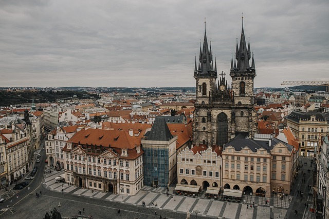 pohled na centrální Prahu